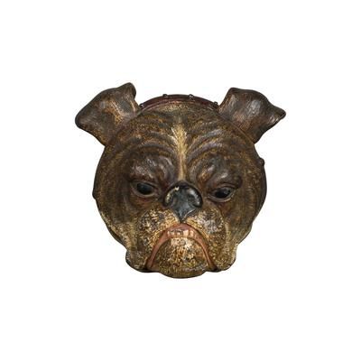 Vienna bronze wall clip of a bulldog head, circa 1900