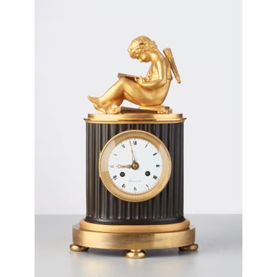 An elegant French ‘Empire’ library mantel clock, circa 1820