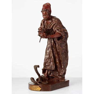 Snake charmer bronze