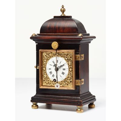 A handsome small south German walnut bracket clock by Gruony, circa 1770.