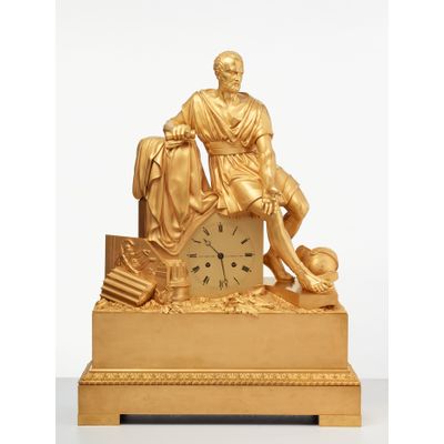 A large French Empire bronze ‘Horatius’ mantel clock, circa 1820
