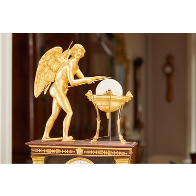 Animated Louis XVI/ Empire mantel clock