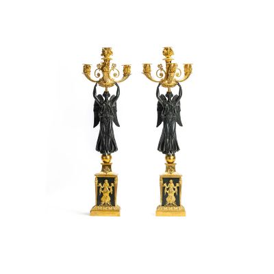Set of two french empire candelabra