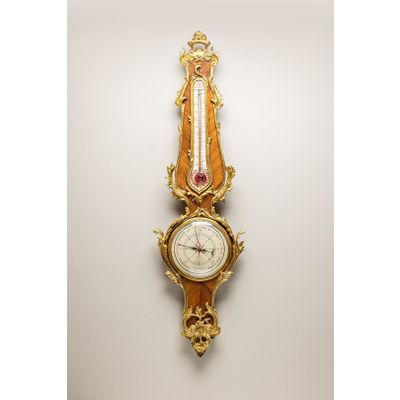Rosewood Banjo Barometer with Thermometer