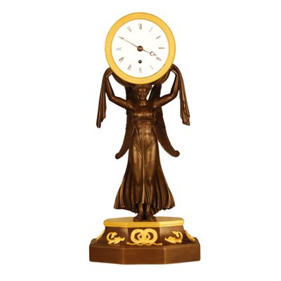 M164 Bronze 'Aurora' clock with fusee movement.