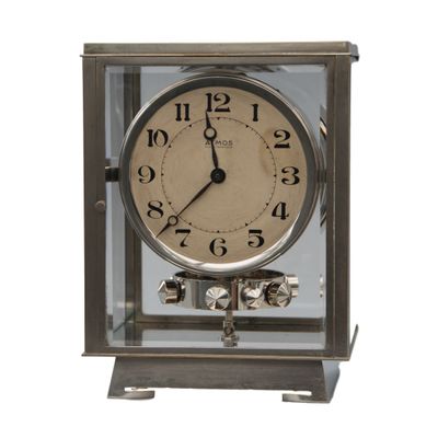 M176 Nikkelen art deco JL Reutter vier glazen Atmos klok