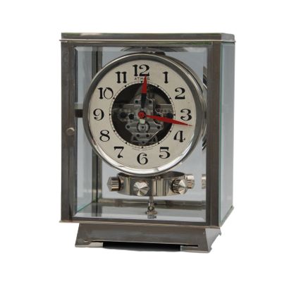 M183 Nickel plated art deco J. L. Reutter four-glass Atmos clock