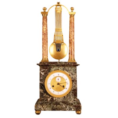 M39 MANTEL CLOCK MYSTERIEUSE met seconden aanduiding en kwartierslag