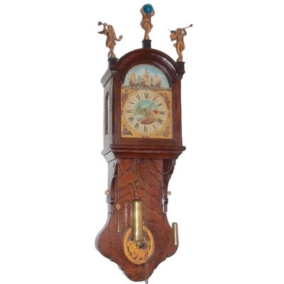 DW09  Frisian Wall clock 'Spinnekopje' with rocking ships automaton