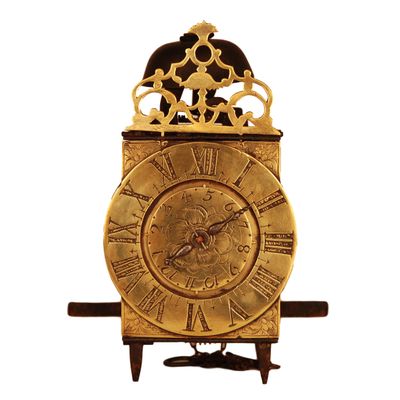 LA13 Early miniature French lantern alarm clock in unrestored original condition