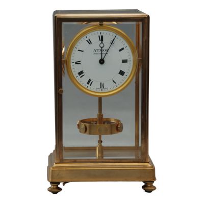 M208 Large Reutter gilt brass Atmos K1, no 321, 5 glasses, France circa 1930.