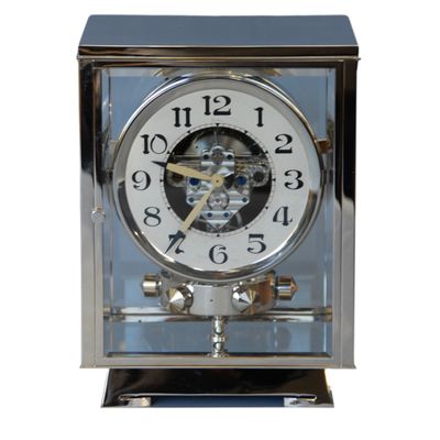 M203 Nickel plated art deco J. L. Reutter four-glass Atmos clock.