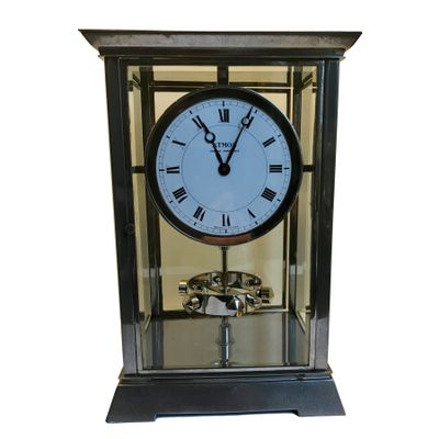 M226 Nikkelen art deco stijl J.L. Reutter Atmos vier glazen Atmos klok, hoge uitvoering