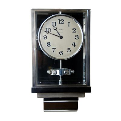 W45 Grote Art Deco JL Reutter Drie-Glazen Atmos wandklok.