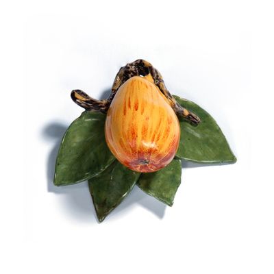 A Model of a Fruit in Polychrome Dutch Delft Earthenware - Pear