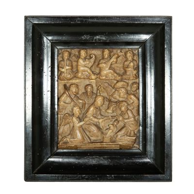 A Malines Alabaster Relief of the Adoration of the shepherds- Hans van Haechten