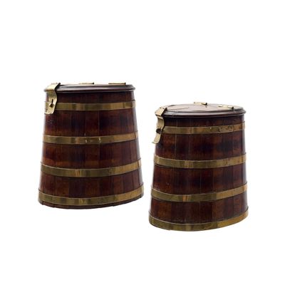 A Pair Mahogany Herringbarrels