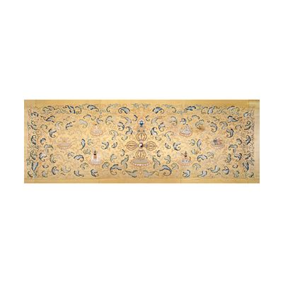 Gold Silk Embroidered Panel