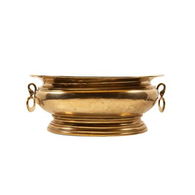 A Large Baroque Brass Wine Cistern with Handles