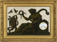 Pair of Empire Trompe l’Oeil paintings with a clock and barometer, Piat Joseph Sauvage 3