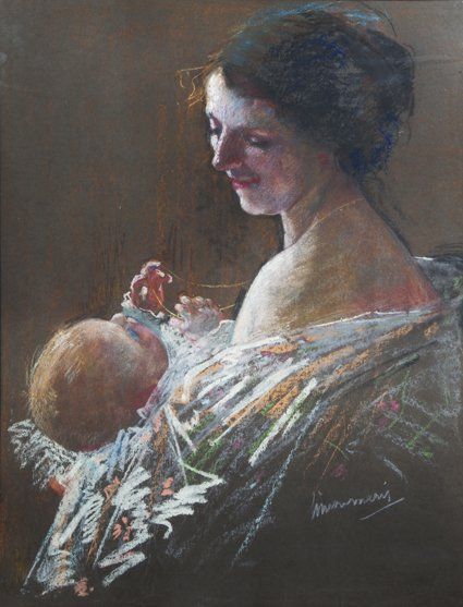 Moeder met kind - Simon Willem Maris