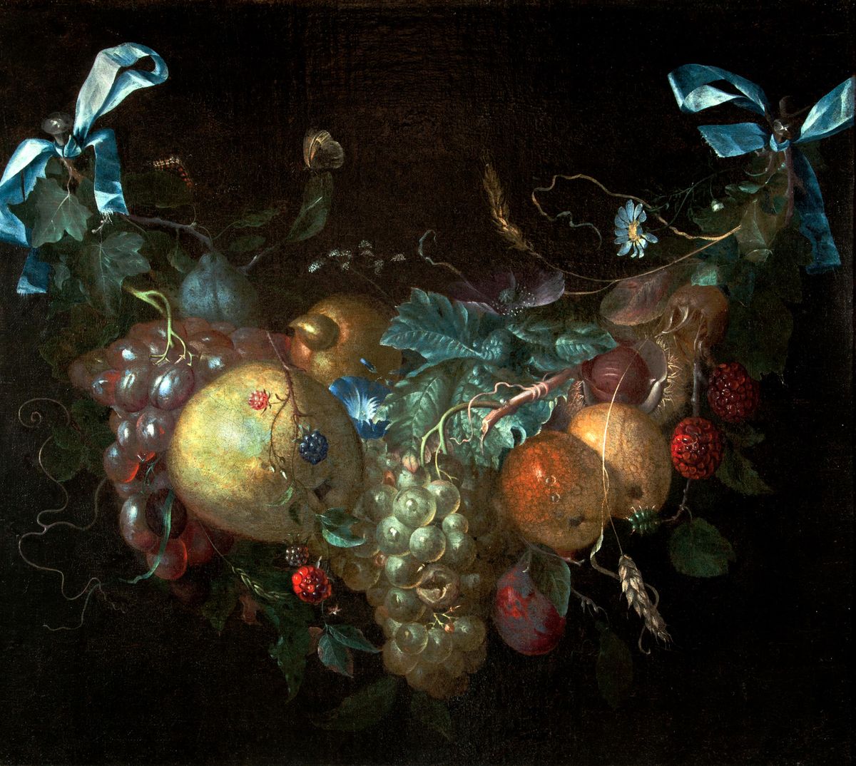 Still life with flower and fruit garland by Pieter Gallis