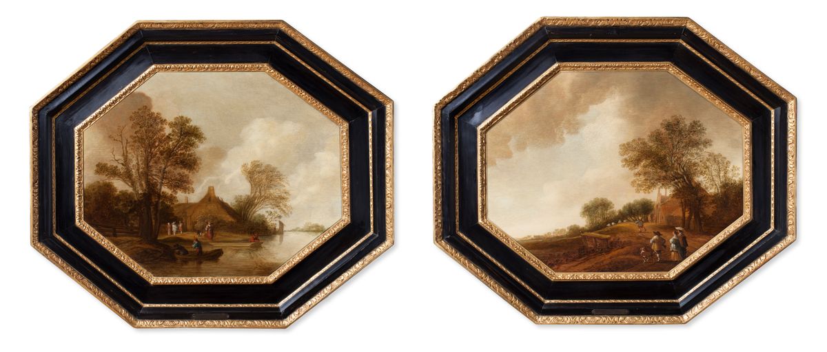 Pair of Dutch landscapes