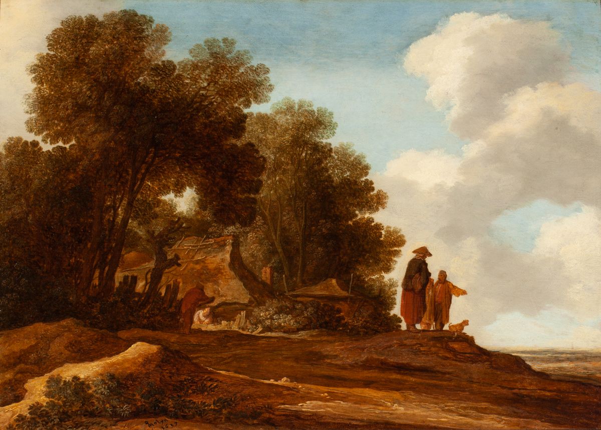 Forest landscape with figures