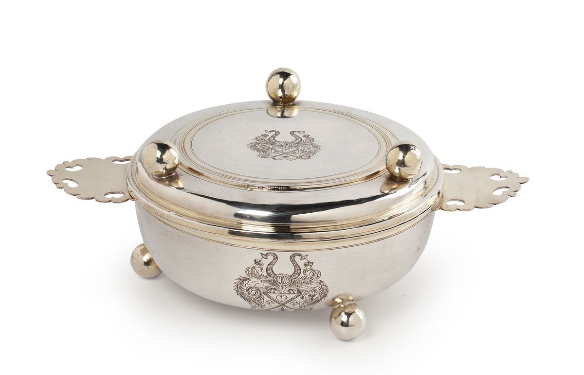 Silver Ecuelle with Cover - image 1