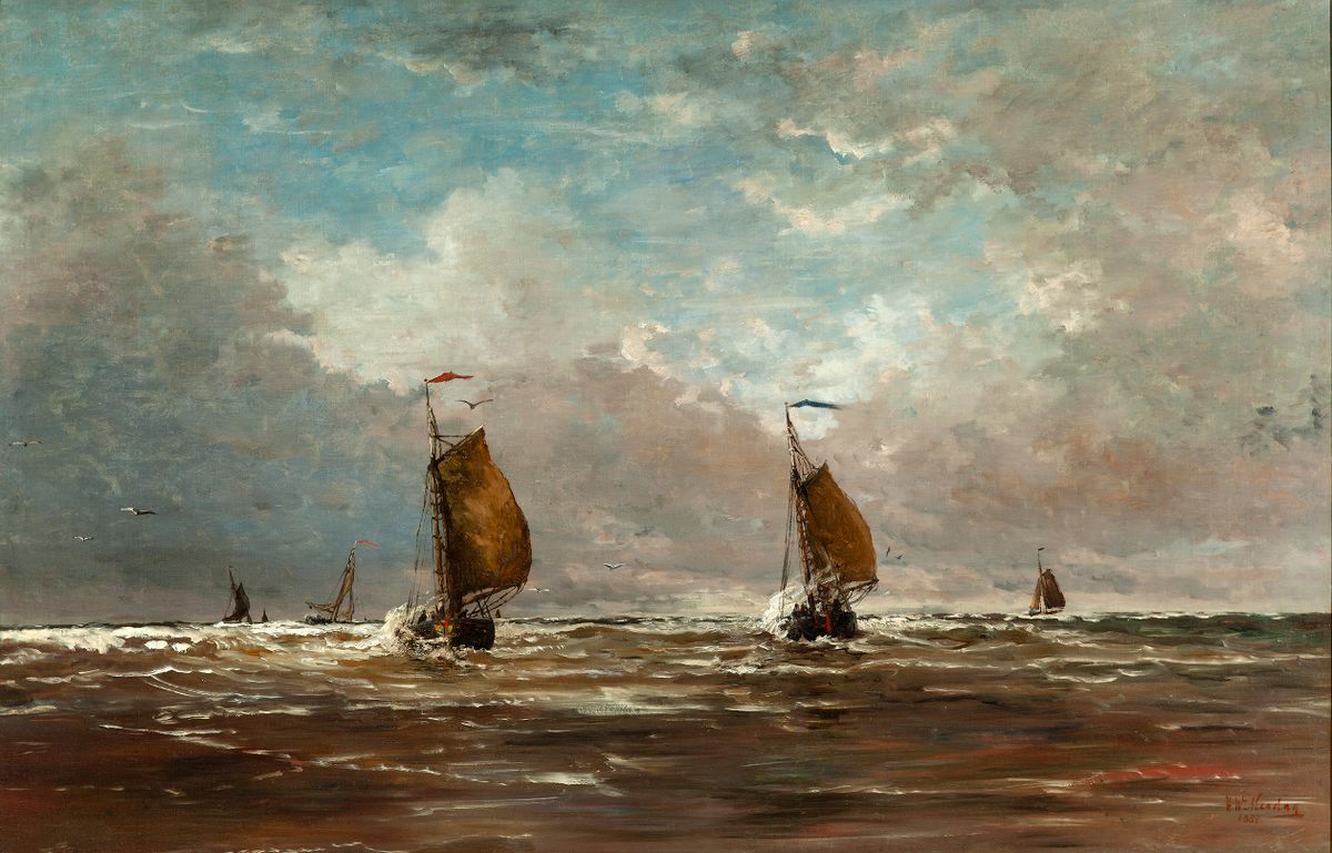 Fishing boats returning home at Scheveningen - afbeelding 1