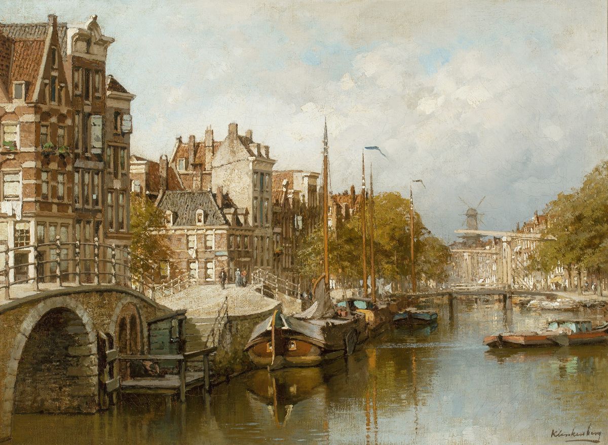 View on the Brouwersgracht from the Papiermolensluis, Amsterdam - image 1