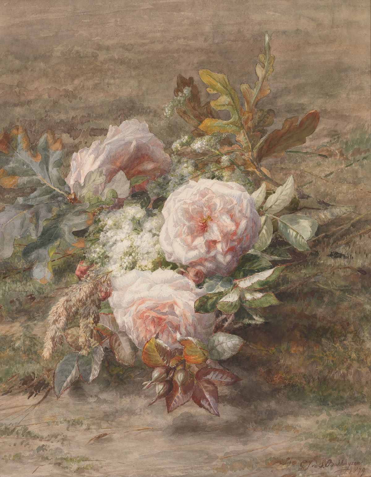 Flower still life with roses - afbeelding 1