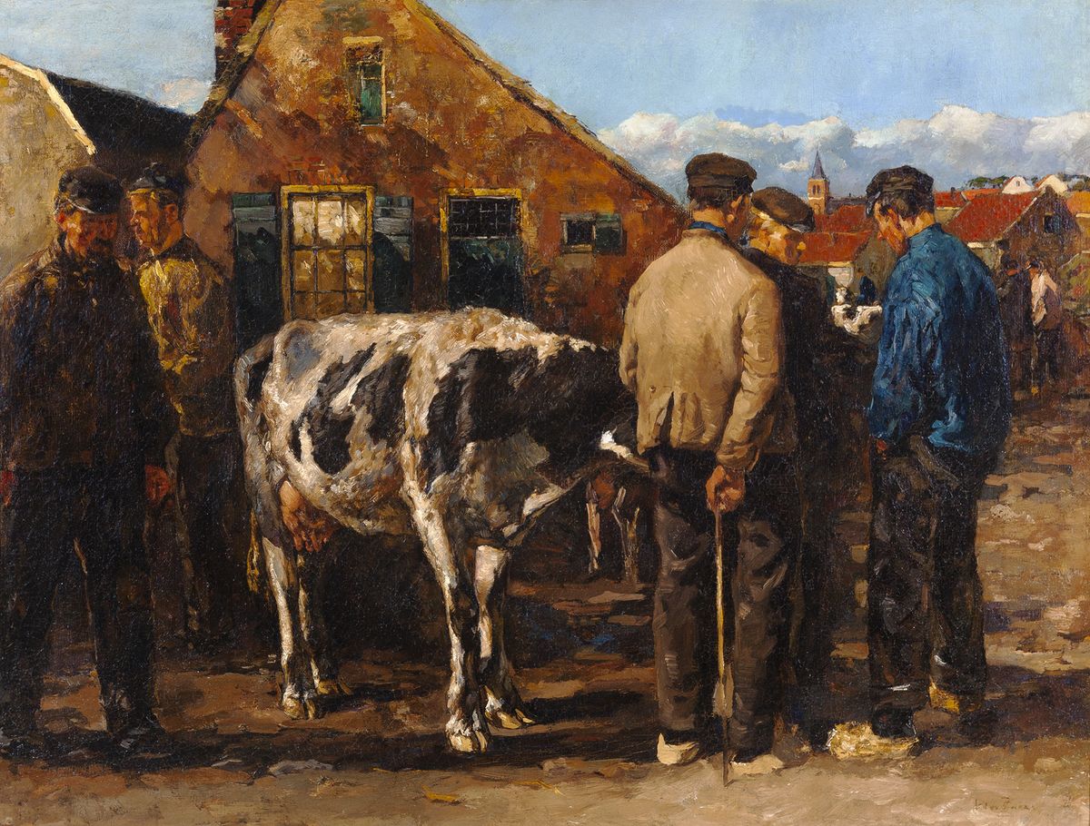 A cattle market on De Groest, Hilversum