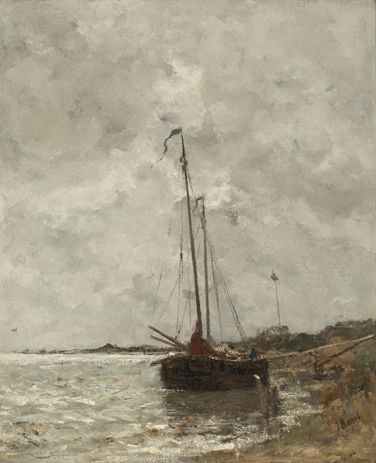 Ship on riverbank - afbeelding 1