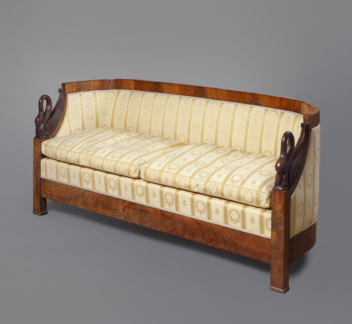 A mahogany Empire sofa with carved swans - image 1
