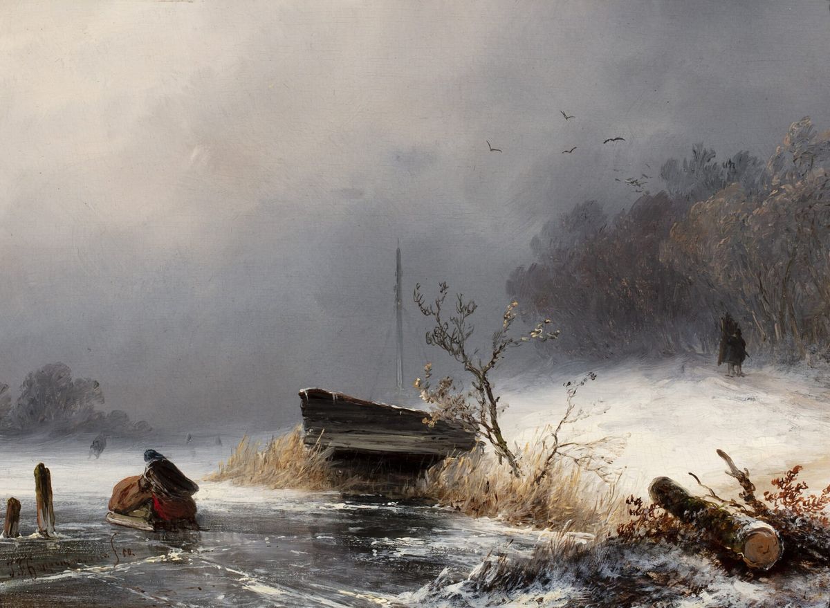 J. F. HOPPENBROUWERS (1819-1866) – WINTERLANDSCAPE