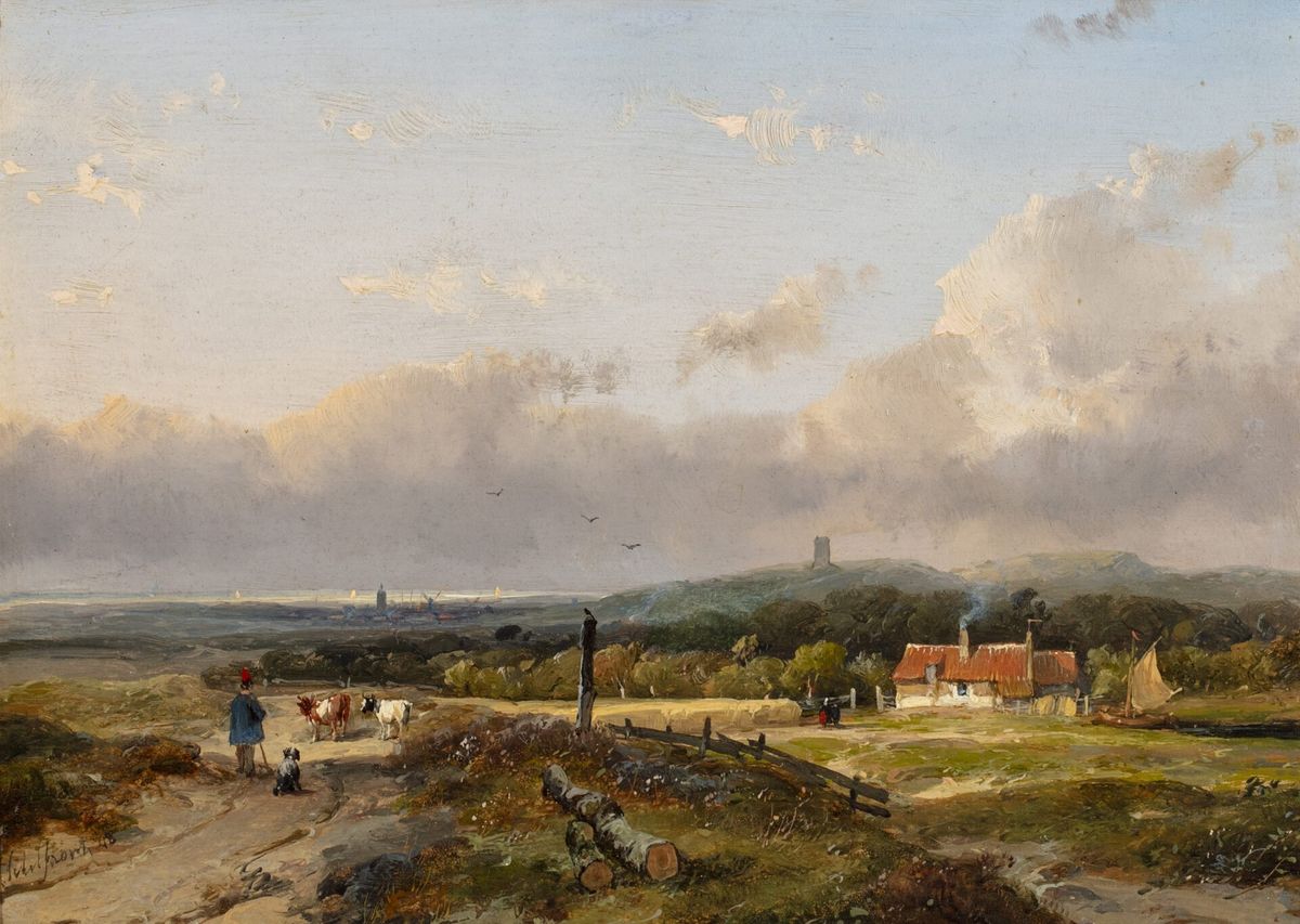 ANDREAS SCHELFHOUT (1787-1870) – DUNE LANDSCAPE IN SUMMERTIME - afbeelding 1