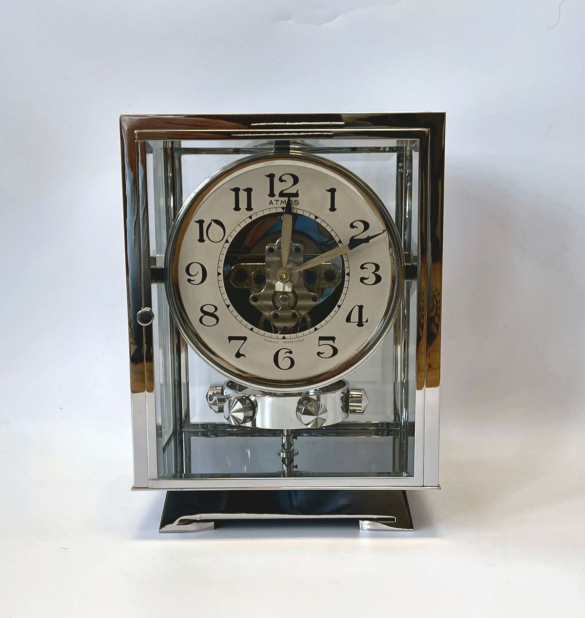 A fine model Atmos clock, chrome no 4335, by Jean Leon Reutter, circa 1930. - image 1
