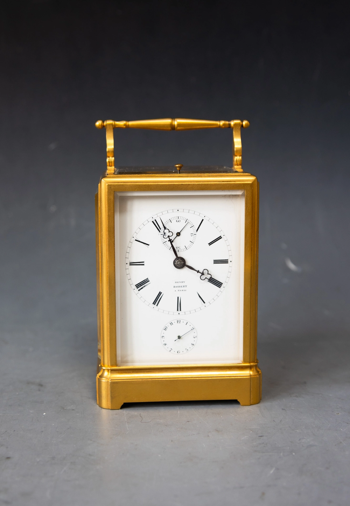 Ein Stück Kutschenuhrgehäuse, Reiseuhr mit Chronometergang, Henry Robert à Paris. Ca. 1840.
