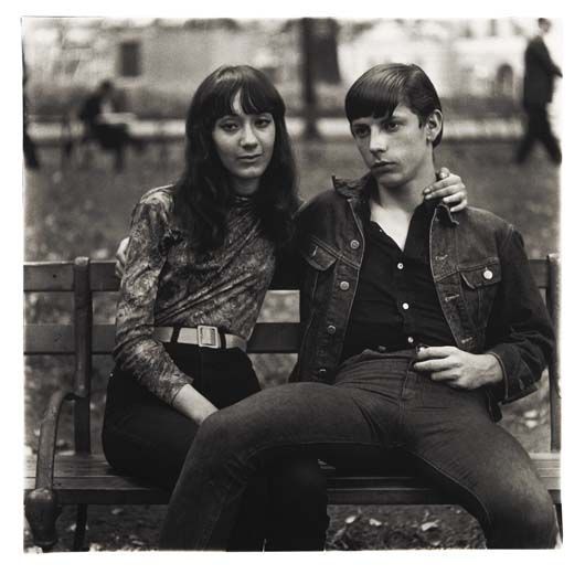Young Couple on a bench in Washington Square Park, N.Y.C.