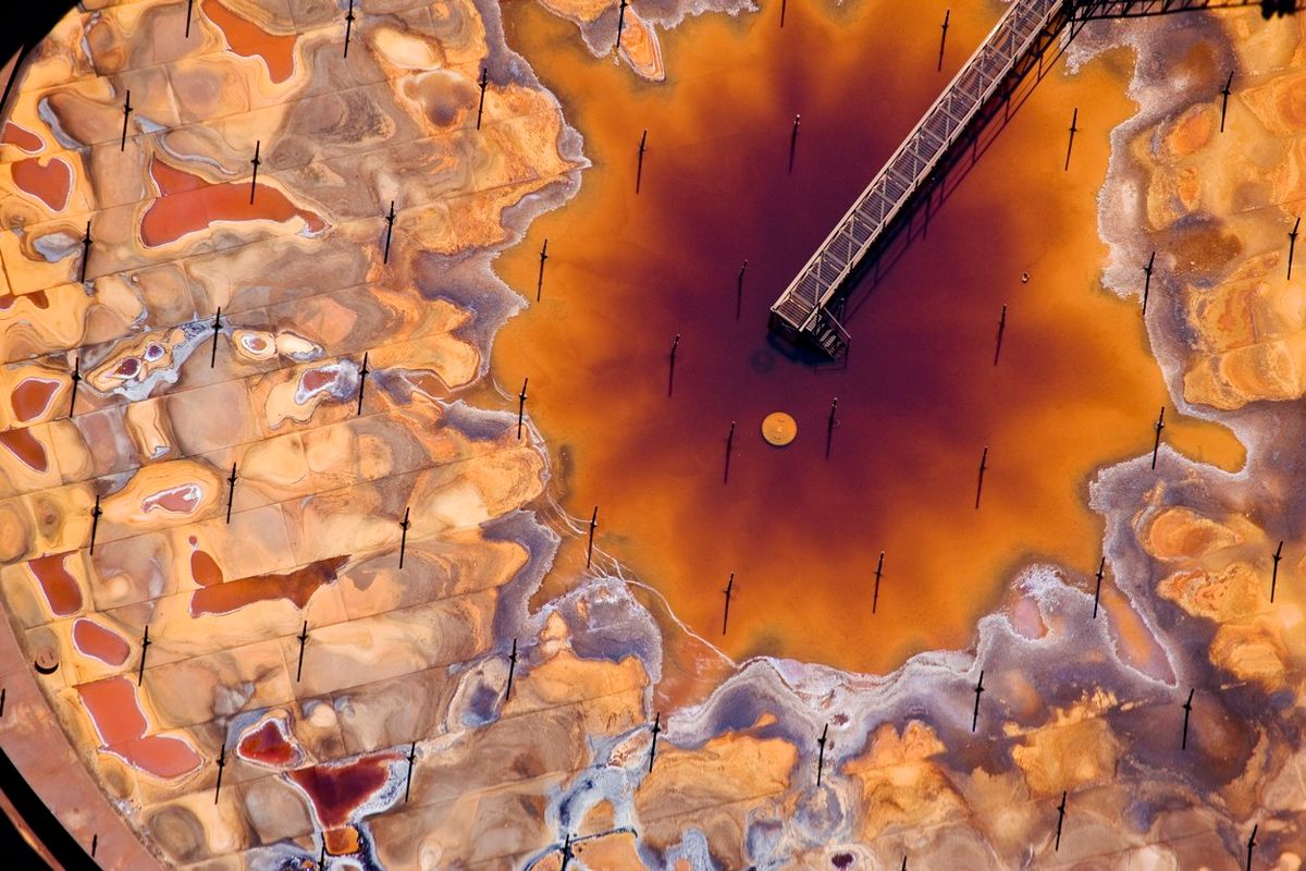 Inside of Tank at Syncrude oil sands upgrader
