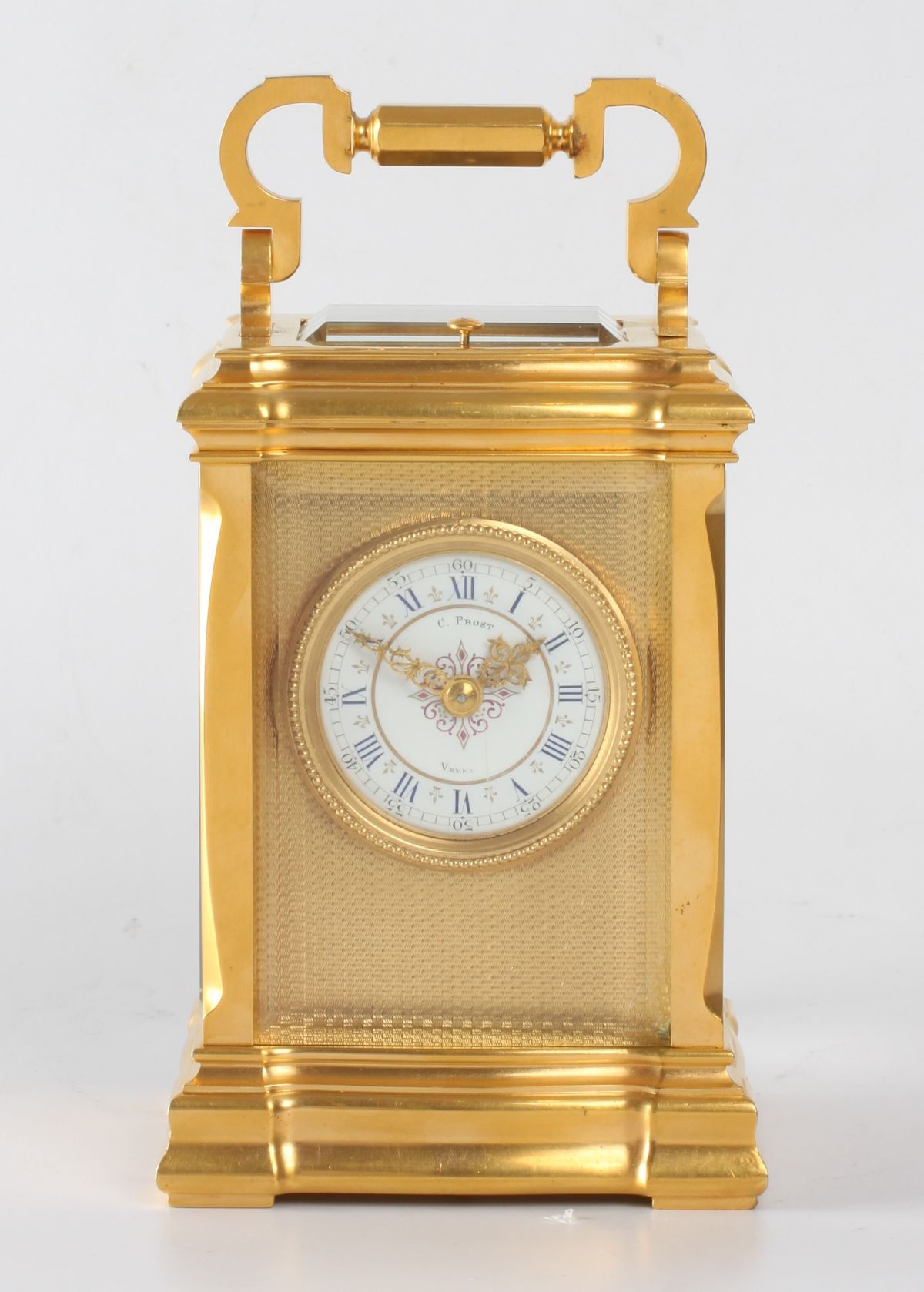 A French gilt brass carriage clock in unusual case, C. Prost, circa 1890. - image 1