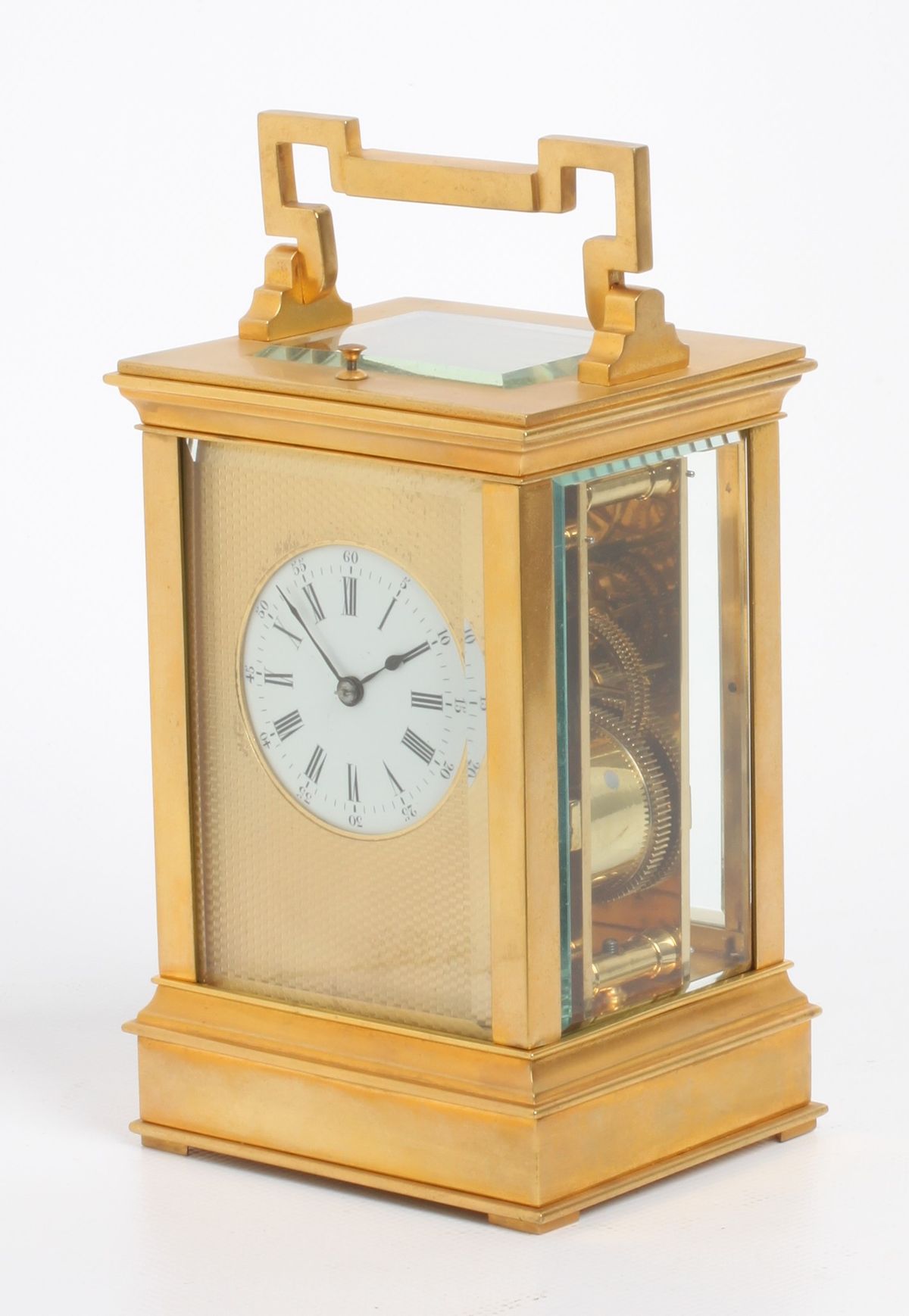 A French gilt brass Anglaise carriage clock with repeat, circa 1880. - image 1