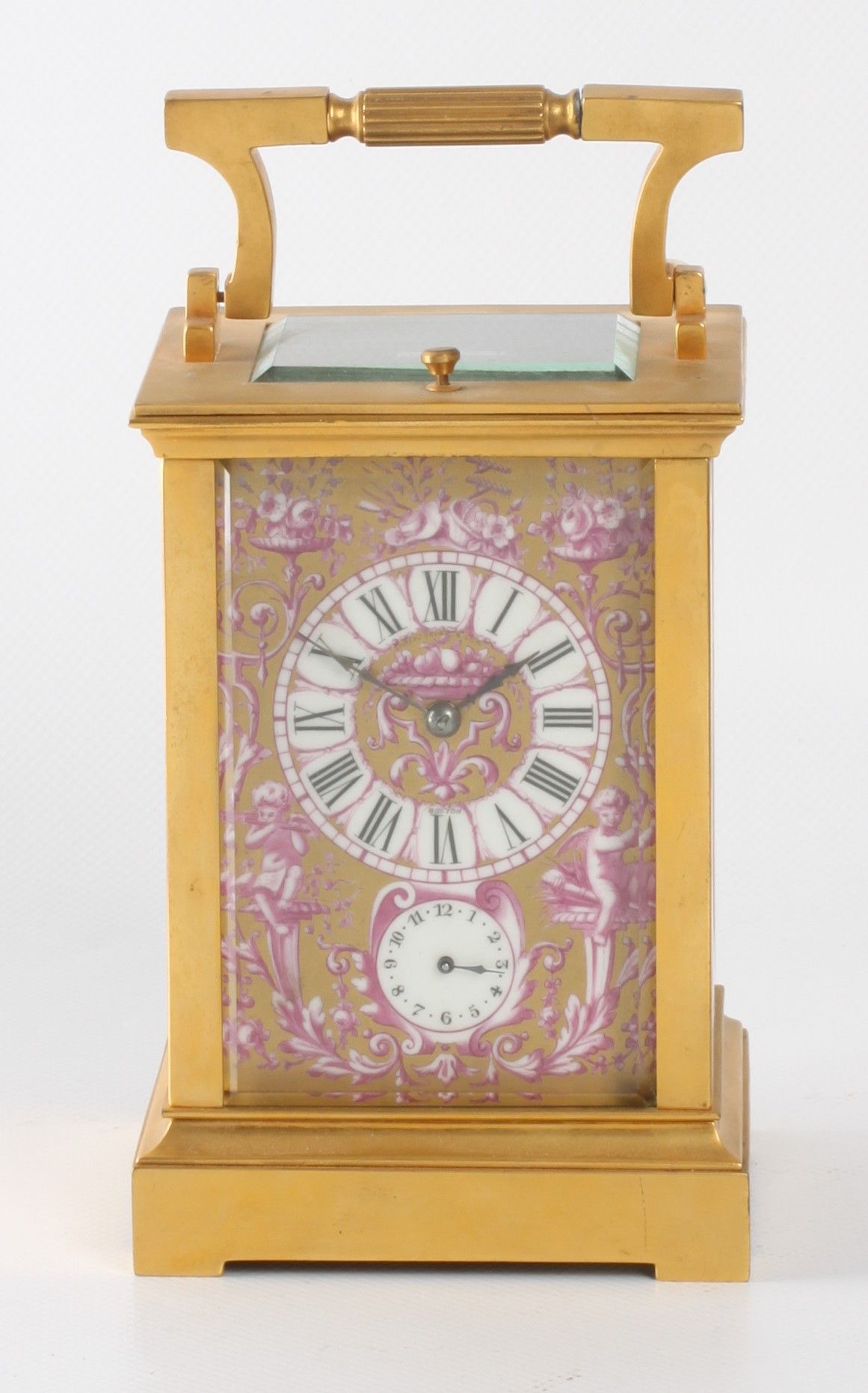 A French Sevres mounted quarter striking carriage clock sold by Shreve Crump & Low Boston, circa 1880 - image 1