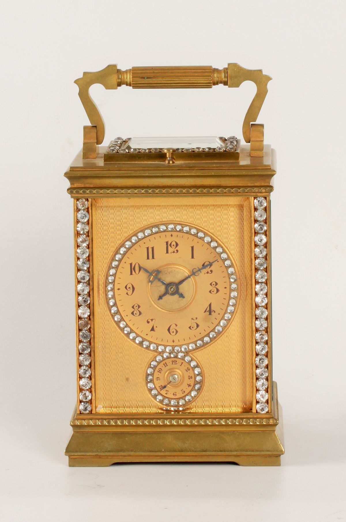 An attractive French brass paste set Anglaise carriage clock with alarm, circa 1900. - image 1
