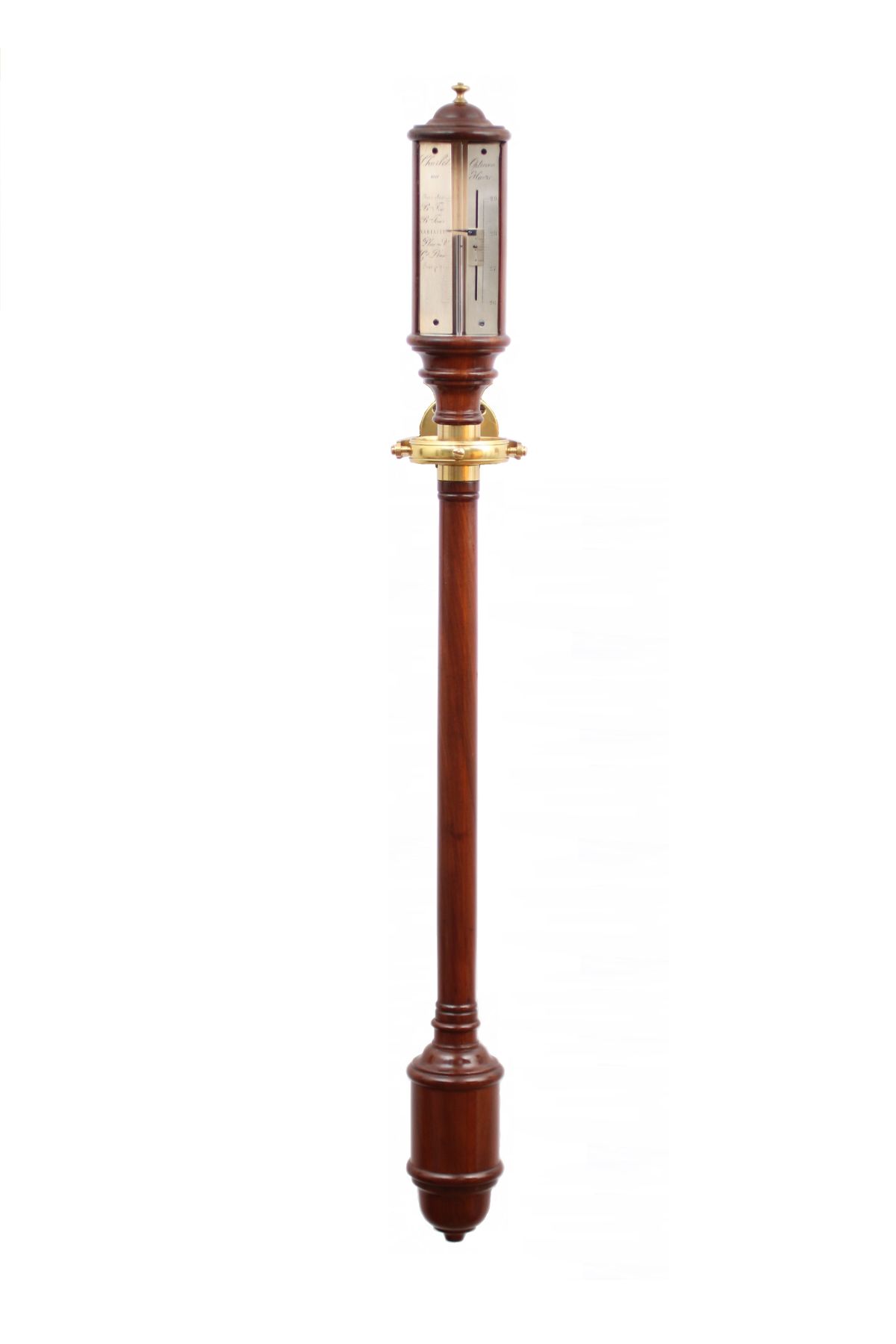 Een Franse mahonie scheepsbarometer, Charlet au Havre, circa 1820 - afbeelding 1