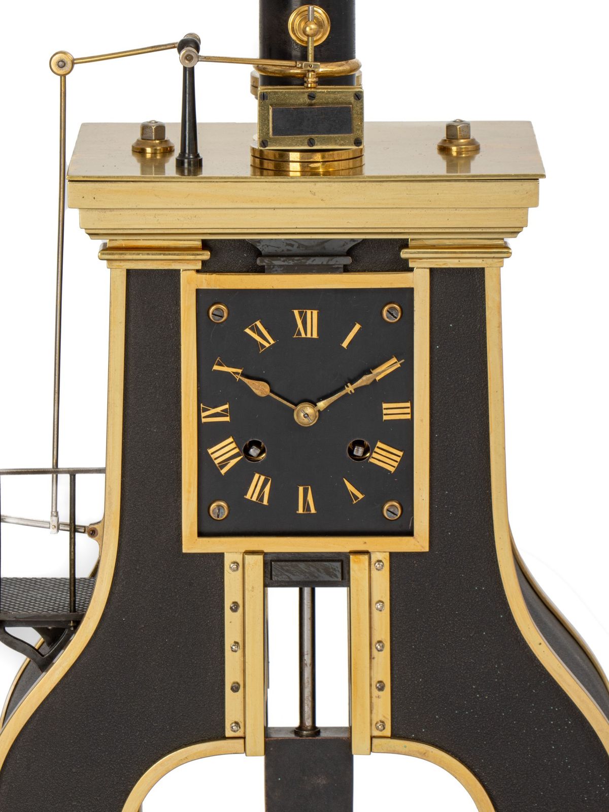 Eine französische patinierte bronzierte Industrie-Pendeluhr 'Dampfhammer', Guilmet um 1880 - image 1