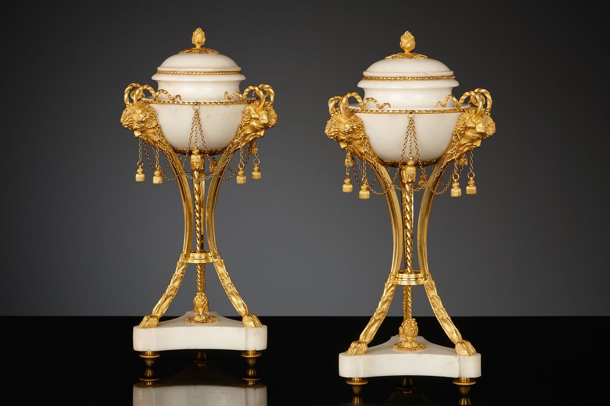 Pair of French Louis XVI cassolettes