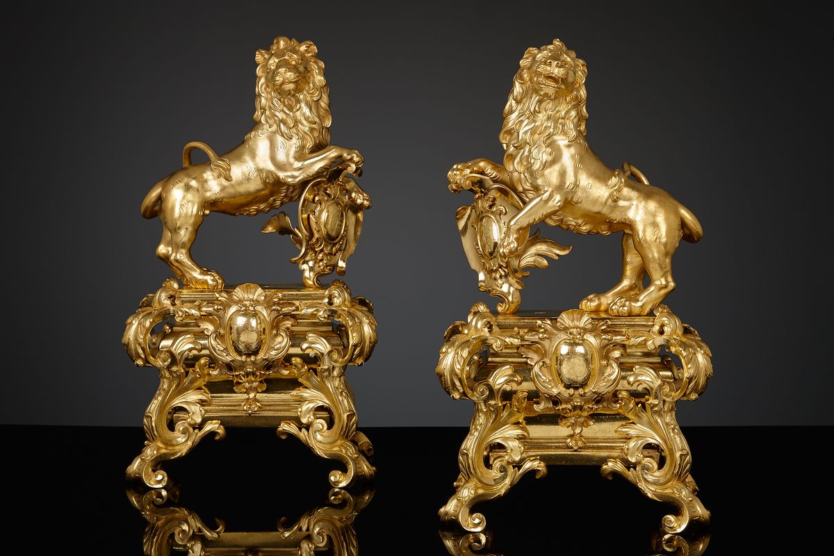 Pair of French Régence Chênets - image 1