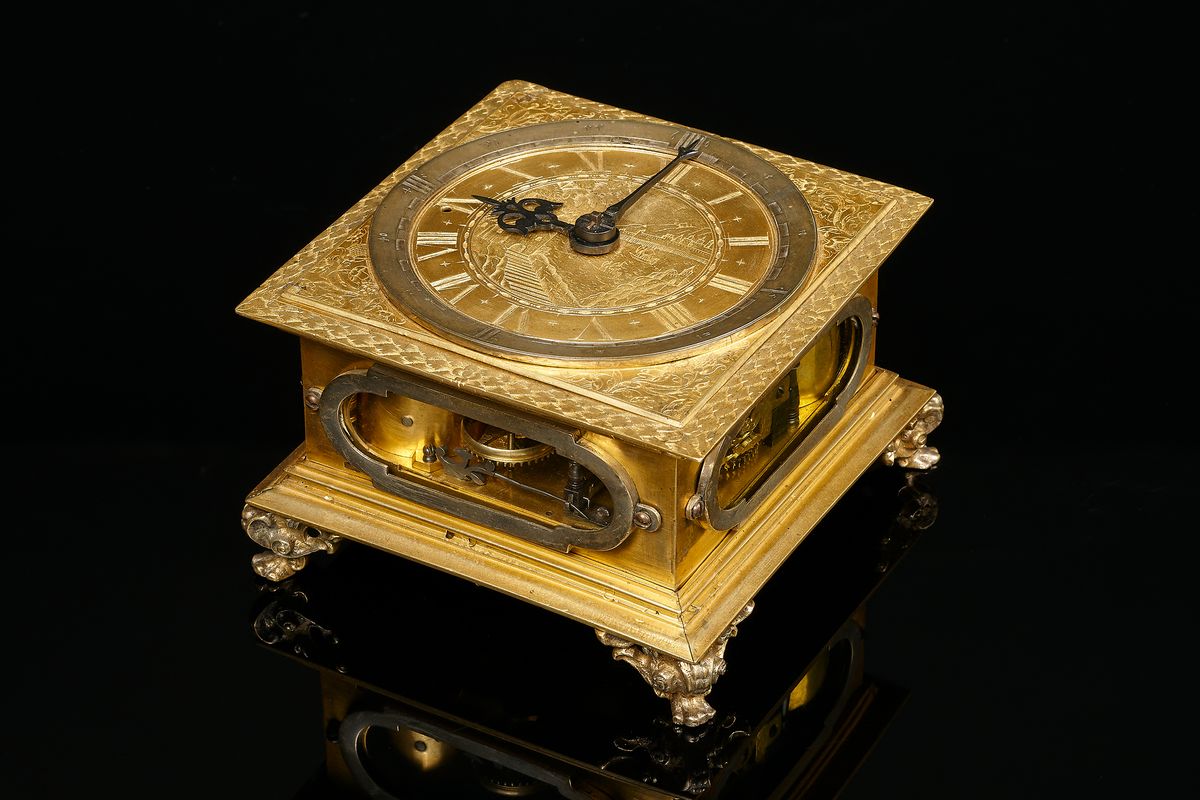 German Renaissance horizontal table clock - image 1